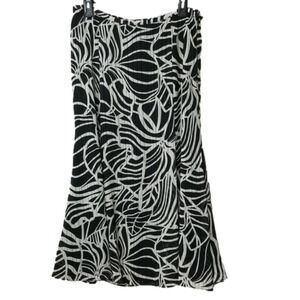 Jones Wear A line Midi Skirt Black White Print Emma Womens 10